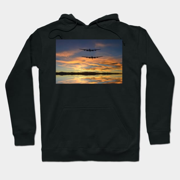 Sunset Lancasters Hoodie by aviationart